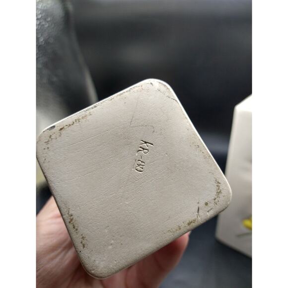 Vintage Ceramic 4 Piece Bathroom Vanity Set Butterfly Daisy Yellow Orange 1980's - Picture 9 of 16